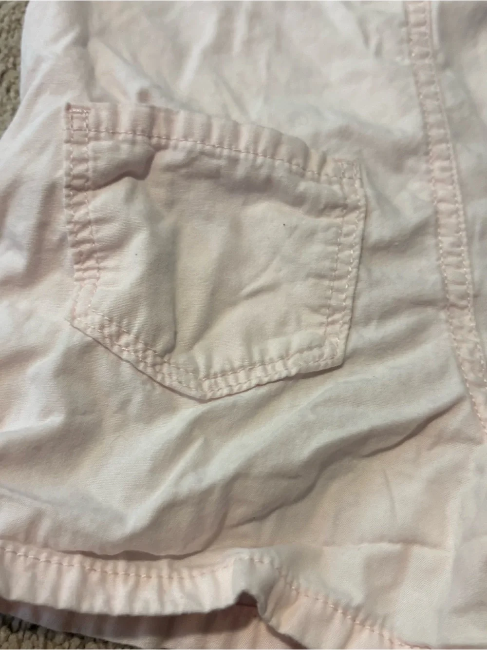 OshKosh B'gosh Light Pink Heart Button Short Overalls Size 2T